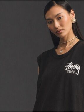 Stussy Honolulu Black Tank Top Muscle Tee NWOT Medium Unisex